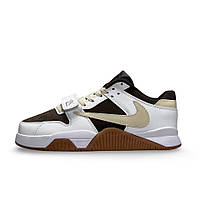 Кроссовки Nike Air Jordan x Travis Scott Cut The Check White Brown, Мужские джорданы, найк джордан