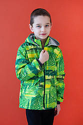 Куртка для хлопчика на підкладці водонепроникна, зелена SmileTime Caps