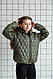 Дитяча дута куртка, стьобана, утеплена, хакі, SmileTime Rhombus, фото 2