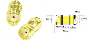 SMA мама до SMA мама,РЧ перехідник для коаксіального кабелю, прямої