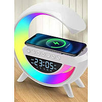 Настольная лампа-ночник + беспроводная зарядка и Bluetooth колонкой LED Wireless Charging Speaker