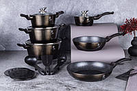 Красивый набор посуды темного цвета BERLINGER HAUS 18 пр BH 6887