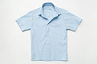 Рубашка для мальчика, короткий рукав, голубая, на кнопках, SmileTime Classic 170