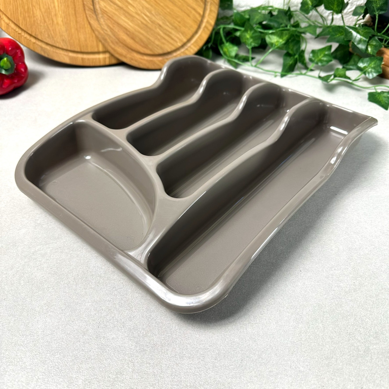 Лоток органайзер в кухонний ящик для столових приладів 33*25 см Капучіно Алеана