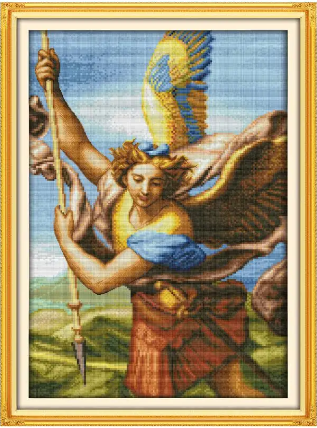 Набір для вишивання за нанесеною на канву схемою "Battle Angel". AIDA 14CT printed, 59*81 см