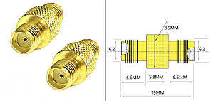 SMA мама до SMA мама РЧ коаксіальний адаптер прямий