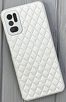 Чехол для Xiaomi Poco M3 Pro чехол с ромбиками кожаный для сяоми поко м3 про белый/white