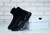 Кроссовки носки Balenciaga speed trainer black Баленсиага сникерсы черные высокие текстильные мужские женские