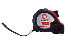 Рулетка Intertool — 5 м x 25 мм гумова супермагніт