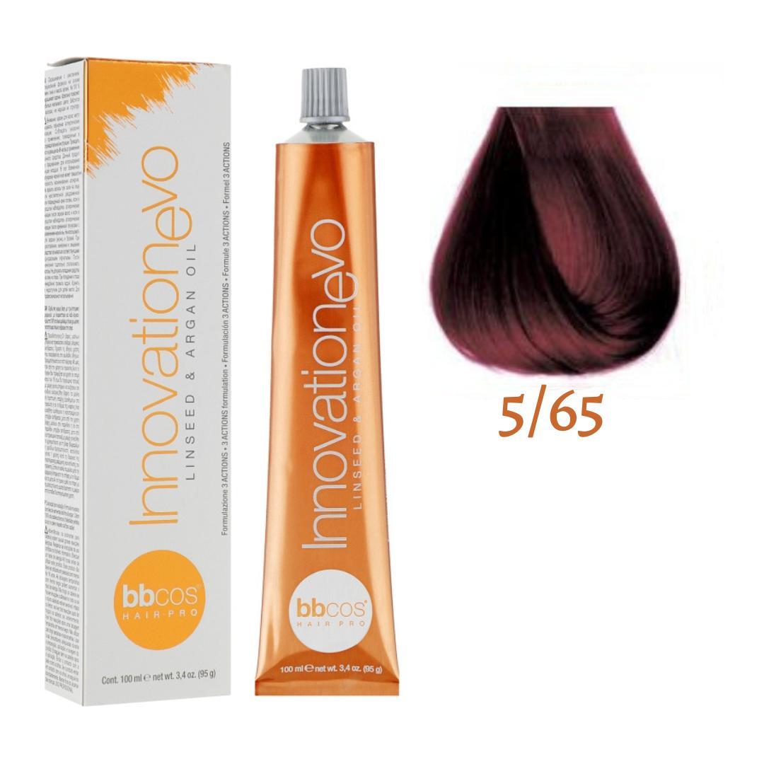 Крем-фарба для волосся BBCos Innovation Evo №5.65 Light Red Purple Chestnut 100 мл (уцінка)