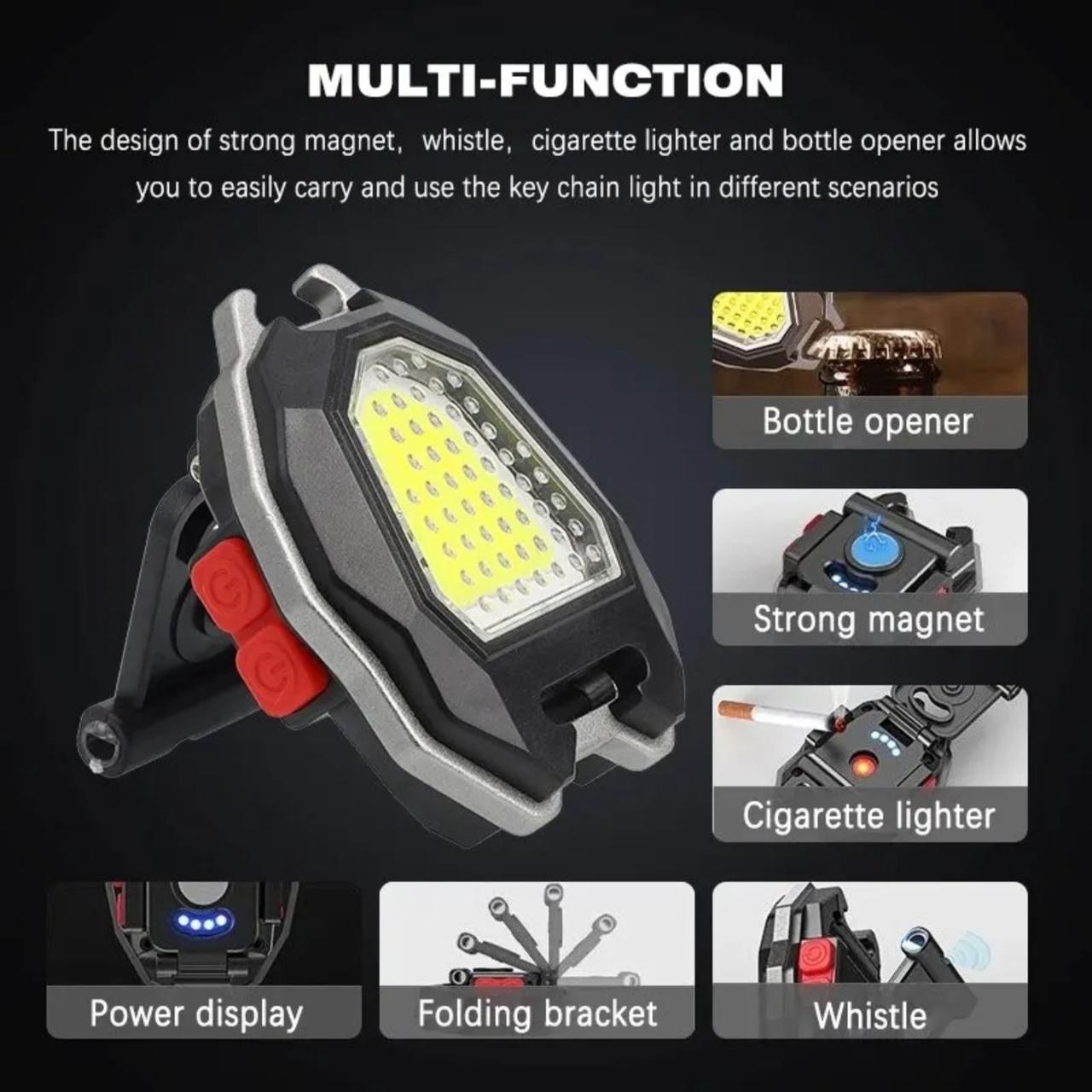 Аккумуляторный LED фонарик W5144 с Type-C (7 режимов, прикуриватель, шнур, магнит) зажигалка - фото 3 - id-p2072243075