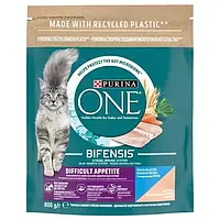 Сухой корм PURINA ONE Difficult Appetite для взрослых кошек с выборочным вкусом в еде с треской и форелью 800