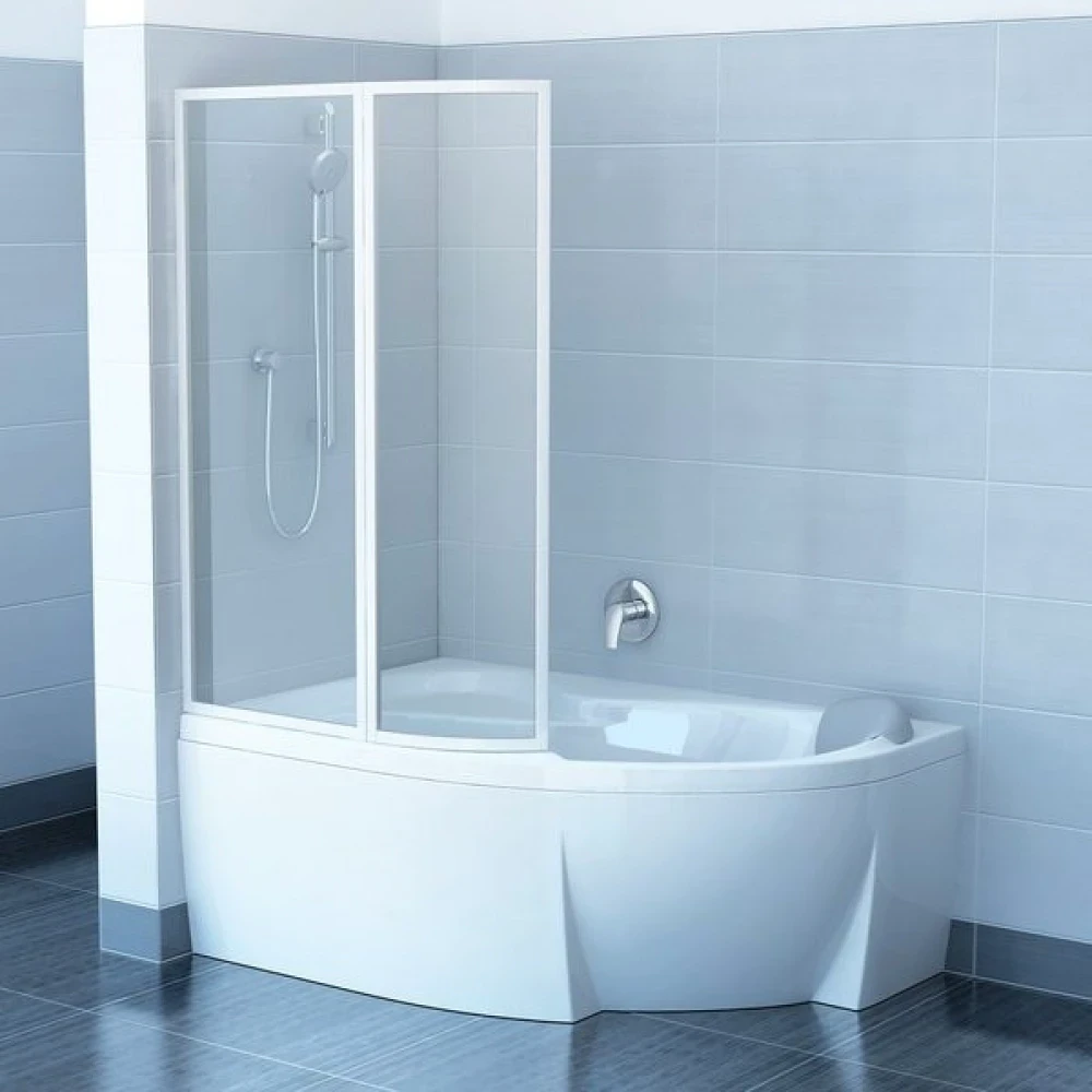 Шторка для ванни двохелементна VSK2 ROSA 150 L Transparent, (76L80100Z1) RAVAK - фото 1 - id-p2072123275