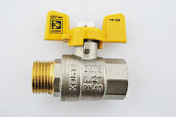 Кран кульовий для газу Koer kr.218 1/2" м.ш. ручка-метелик