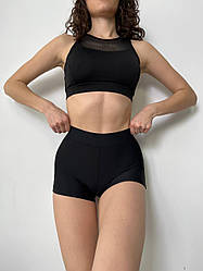 Жіночі облягаючі однотонні спортивні міні-шорти з еластика