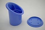 Пластикова підставка-сушарка для столових приборів "Пенек" (блакитний колір), фото 4