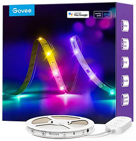 Govee Стрічка світлодіодна розумна H618A RGBIC Basic Wi-Fi + Bluetooth LED Strip Light 5м Білий