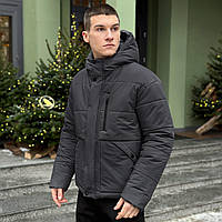 Мужская зимняя куртка S M L XL ХХL(46 48 50 52 54) темно-серый