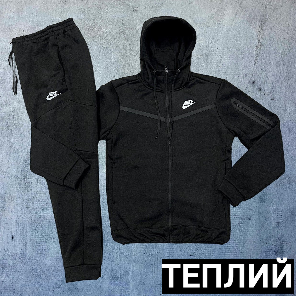 Спортивный костюм мужской зимний Nike Tech fleece теплый осень зима ...