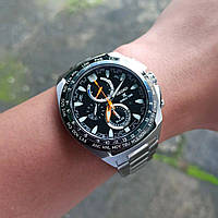 Мужские наручные японские. часы дизайн Rolex Submariner от Seiko (Сейко ) SSC487P1 Solar World Time Sapphire