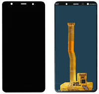 Дисплей Samsung SM-A750F Galaxy A7 (2018) в зборі з сенсором black service orig