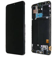 Дисплей Samsung SM-A405F Galaxy A40 (2019) в зборі з сенсором та рамкою black service orig