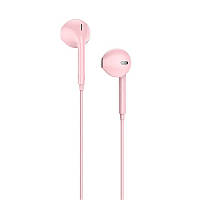 Навушники HOCO M55 Memory sound wire control mini-jack pink (with mic)