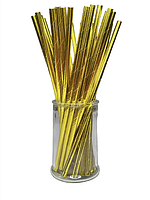 Паперові трубочки для напоїв "Золоті", 25 шт. в уп.