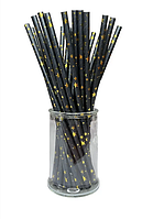 Паперові трубочки для напоїв "Зірки на чорному", 25 шт. в уп.