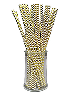 Паперові трубочки для напоїв "Золотий Зігзаг", 25 шт. в уп.