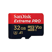 Карта пам'яті microSDXC (UHS-1 U3) SanDisk Extreme Pro A1 32Gb class 10 V30 (R100MB/s,W90MB/s) (adapter)