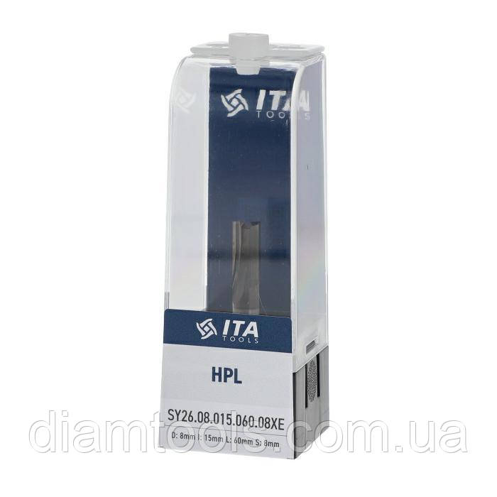 Фреза пазова пряма Ita Tools D8 d8 h15 L60 для HPL, пластику, алюмінію (SY26.08.015.060.08XE)