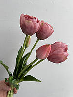Тюльпан пионовидный искусственный из латекса грязно розовый