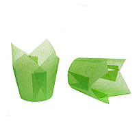 Бумажные формы Тюльпан ТЛ-170 (зеленые) 60x60/90мм 40г м.кв 100шт