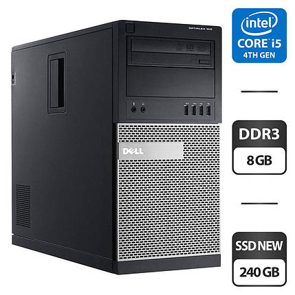 Комп'ютер Б-клас Dell OptiPlex 9020 MT/ Core i5-4570/ 8 GB RAM/ 240 GB SSD/ HD 4600, фото 1