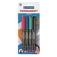 Маркер Centropen 2846/4/bl Permanent набор 4 шт. (блистер) Маркеры для творчества Маркерные ручки