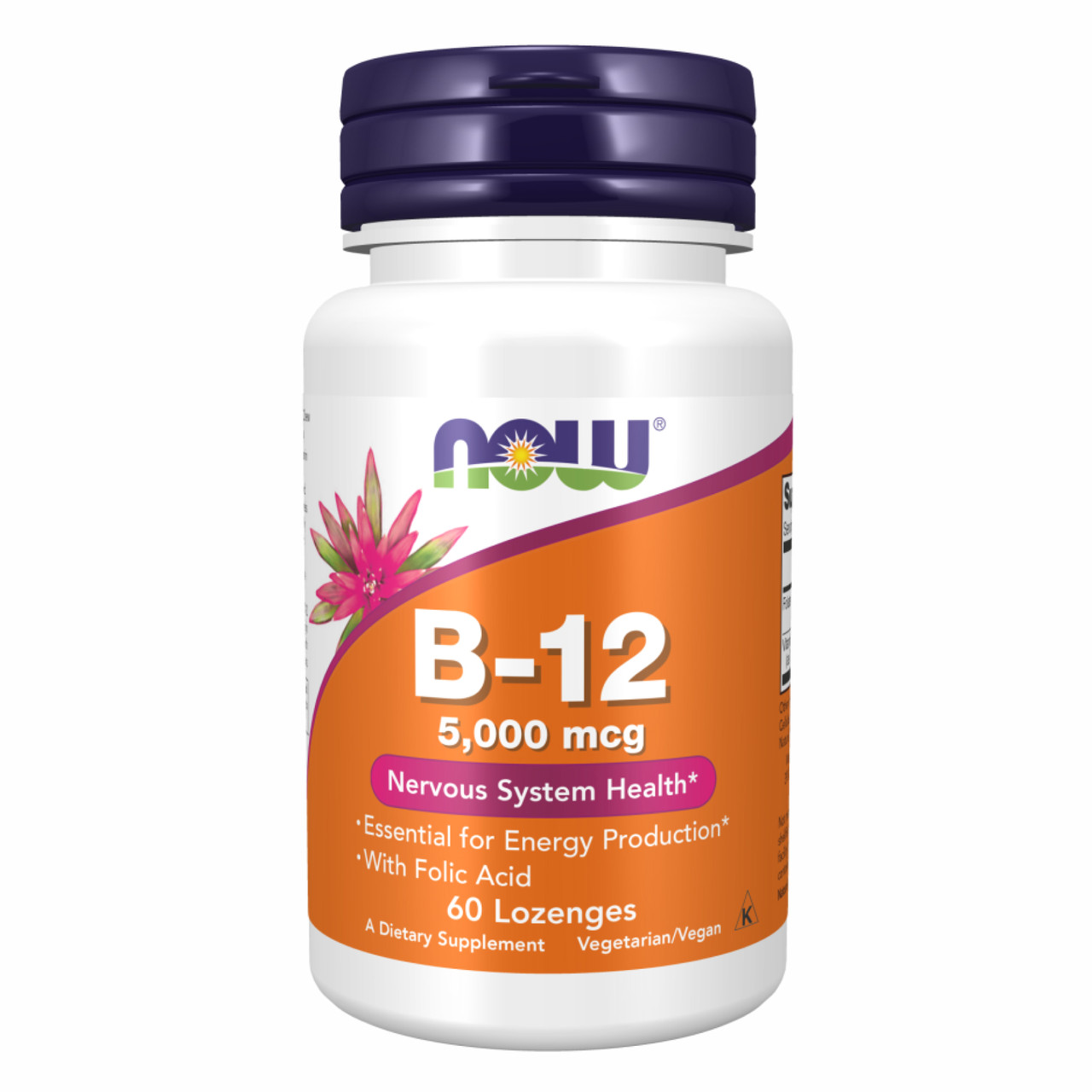 B-12 5000mcg + Folic - 60 lozenges, фото 1