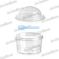 Пластикова склянка з ложкою і кришками Fly 449+449CB+122700+701-BB (200 ml)