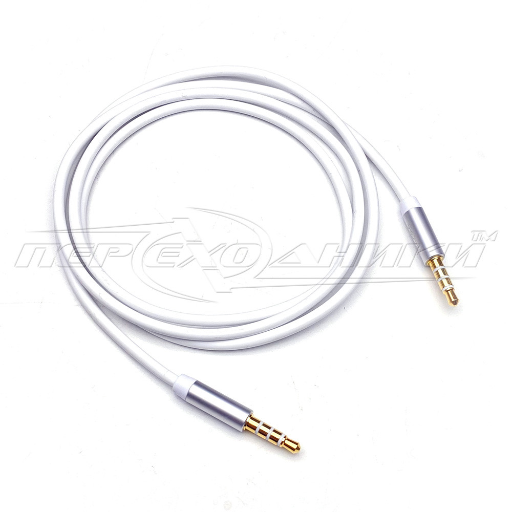 Аудіокабель AUX 3.5 mm 4 pin (добрякова якість), 1 м