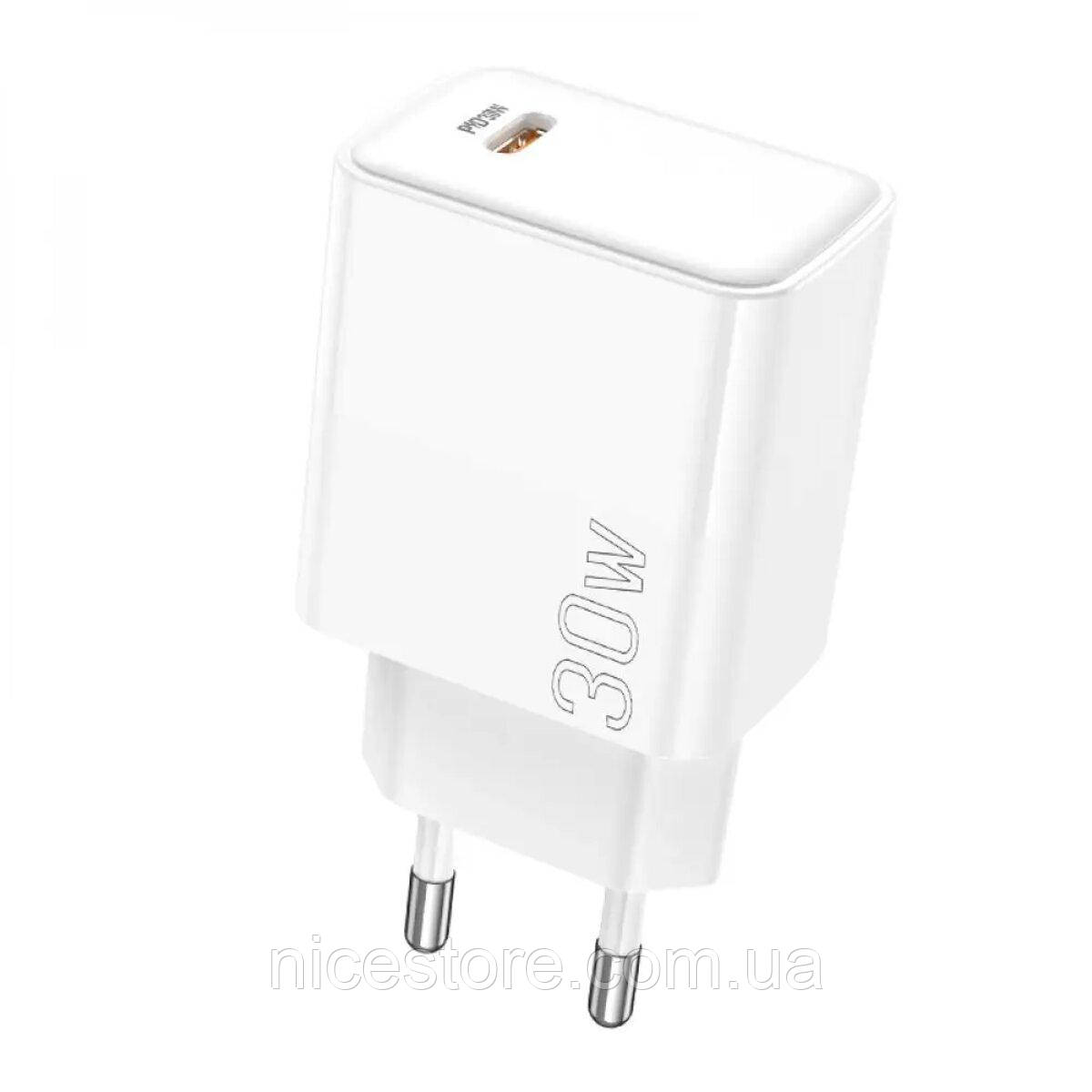 Мережевий зарядний пристрій BOROFONE BA77A Insightful single port PD30W charger White