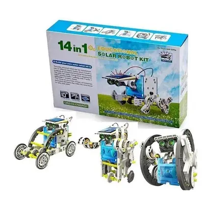 Робот конструктор 14 в 1 Educational Solar Robot на сонячній батареї навчальний STEM набір для дітей, фото 1