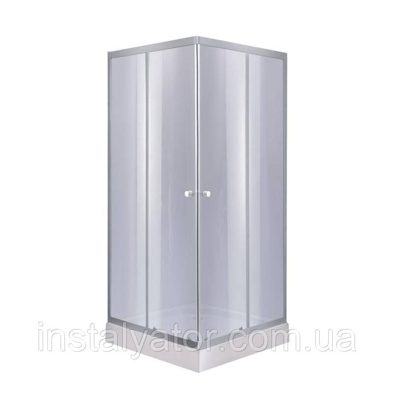 Душова кабіна Lidz Wawel SC80x80.SAT.LOW.GR, скло тон. 4 мм + Lidz Душовий піддон KAPIELKA ST80x80х14