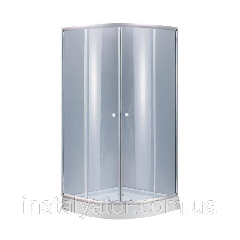 Душова кабіна Lidz Latwa SC90x90.SAT.LOW.GR, скло тон. 4 мм + Lidz Душовий піддон KAPIELKA ST90x90x15