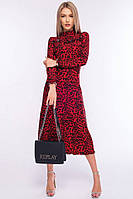 Сукня жіноча червоного кольору з леопардовим принтом 171348S