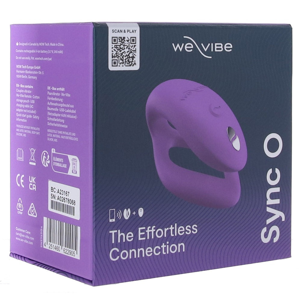 Смарт - Вібратор для пари WE-VIBE SYNC O LIGHT, фіолетовий