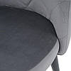 Сірий стілець Інтарсіо з квадратним візерунком LULU з металевими ніжками та тканинною оббивкою, фото 5