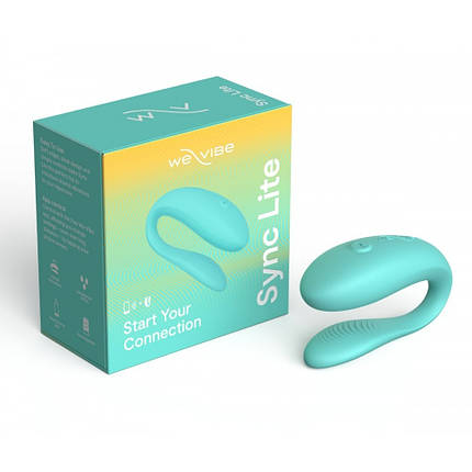 Інноваційний смарт-вібратор для пар Sync Lite We-Vibe, силіконовий, м'ятний, фото 1