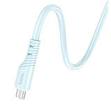 Кабель HOCO X97 Crystal color silicone charging data cable Micro light blue, фото 4