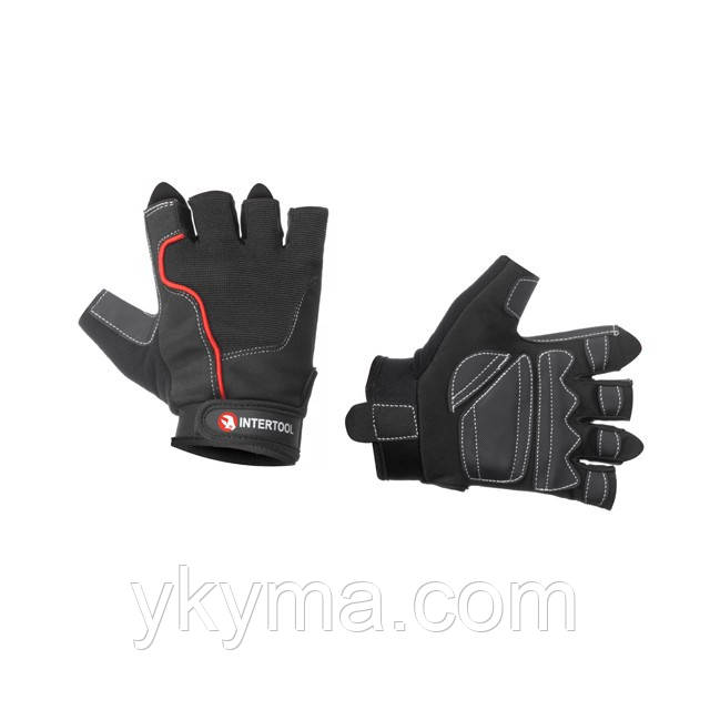 Рукавичка без пальців, екошкіра "amara", захисні вставки на долоні, вставки на тильній стороні долоні з, фото 1