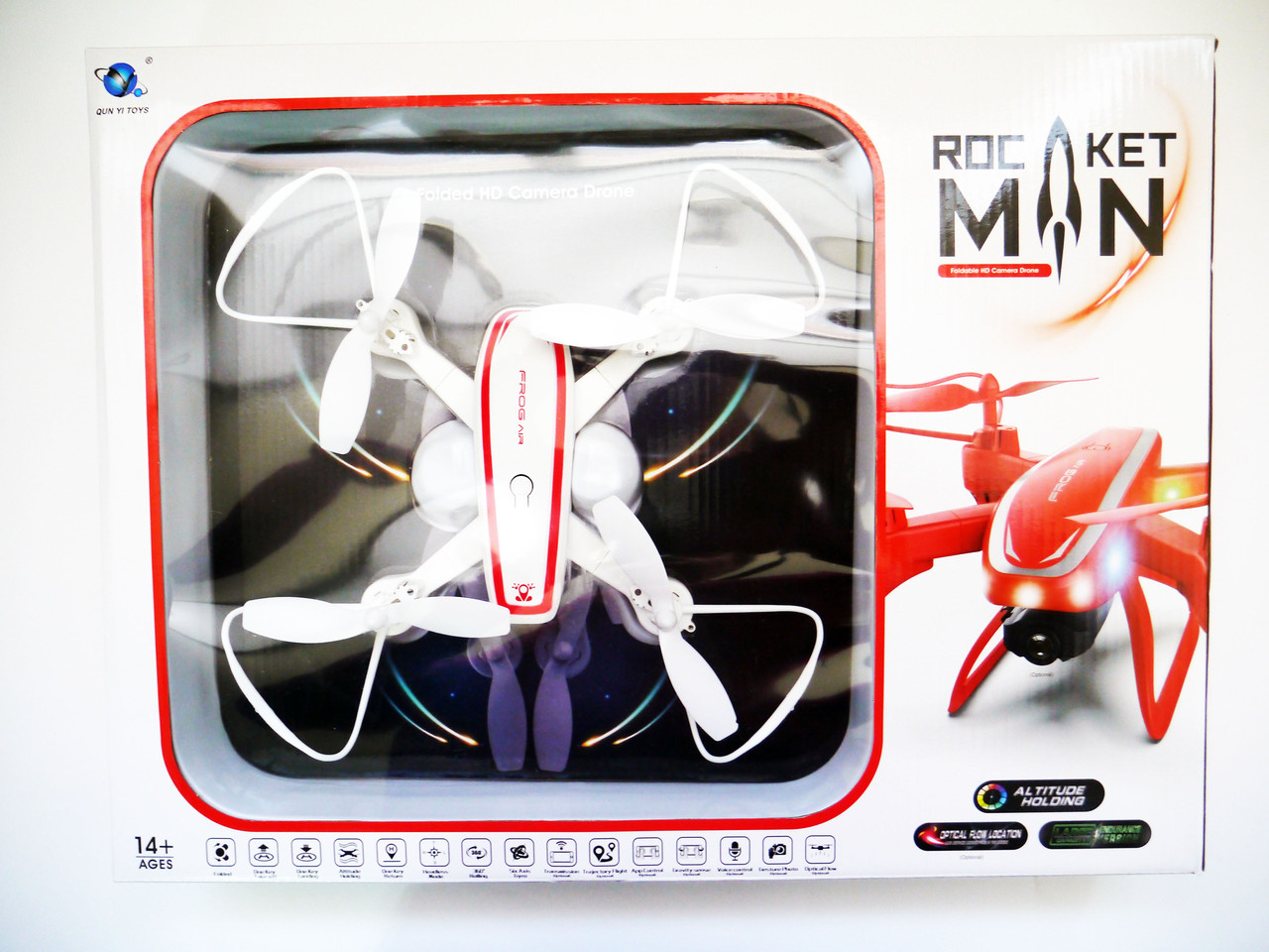 Квадрокоптер дрон з HD WIFI камерою на радіокеруванні 24 х 24 х 3 см QY66-R02, фото 1